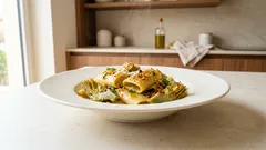 Paccheri ai carciofi cremosi con pangrattato croccante: il trucco della colatura di alici