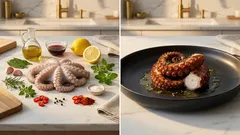 Polpo grigliato tenero e croccante: lessatura dolce, marinatura e griglia