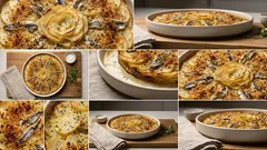 Tortiera di alici e patate al forno: croccante sopra, morbida dentro