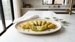 Fiori di zucca ripieni al forno con zucchine e salmone: leggeri e pronti in 15 minuti