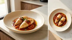 Calamari ripieni di riso al sugo: morbidi e saporiti, come a casa