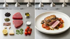 Tonno in salsa di olive, capperi e alici: il trucco per tenerlo succoso in cottura